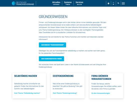 Screenshot Gruenderwissen